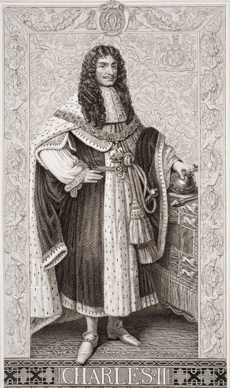 Charles II (1630-85) de "Ilustrações da História Escocesa e Inglesa", Volume I de J.L. Williams