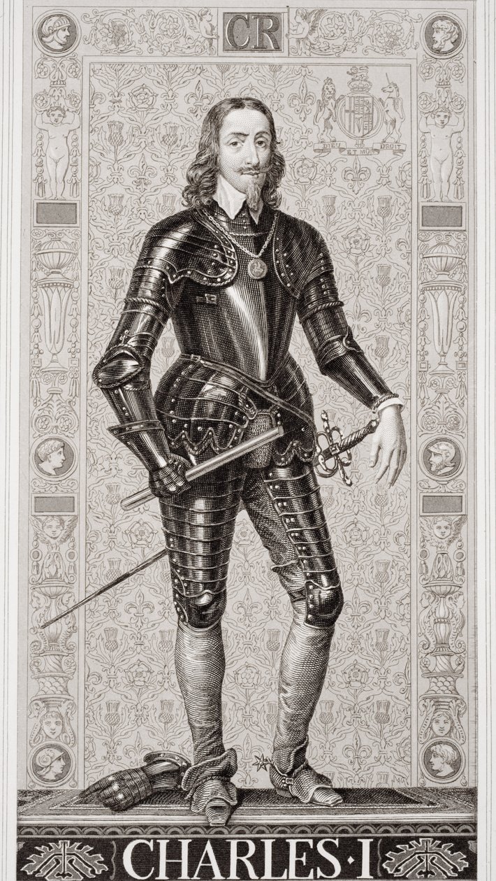 Charles I (1600-49), de "Ilustrações da História Escocesa e Inglesa", Volume I de J.L. Williams