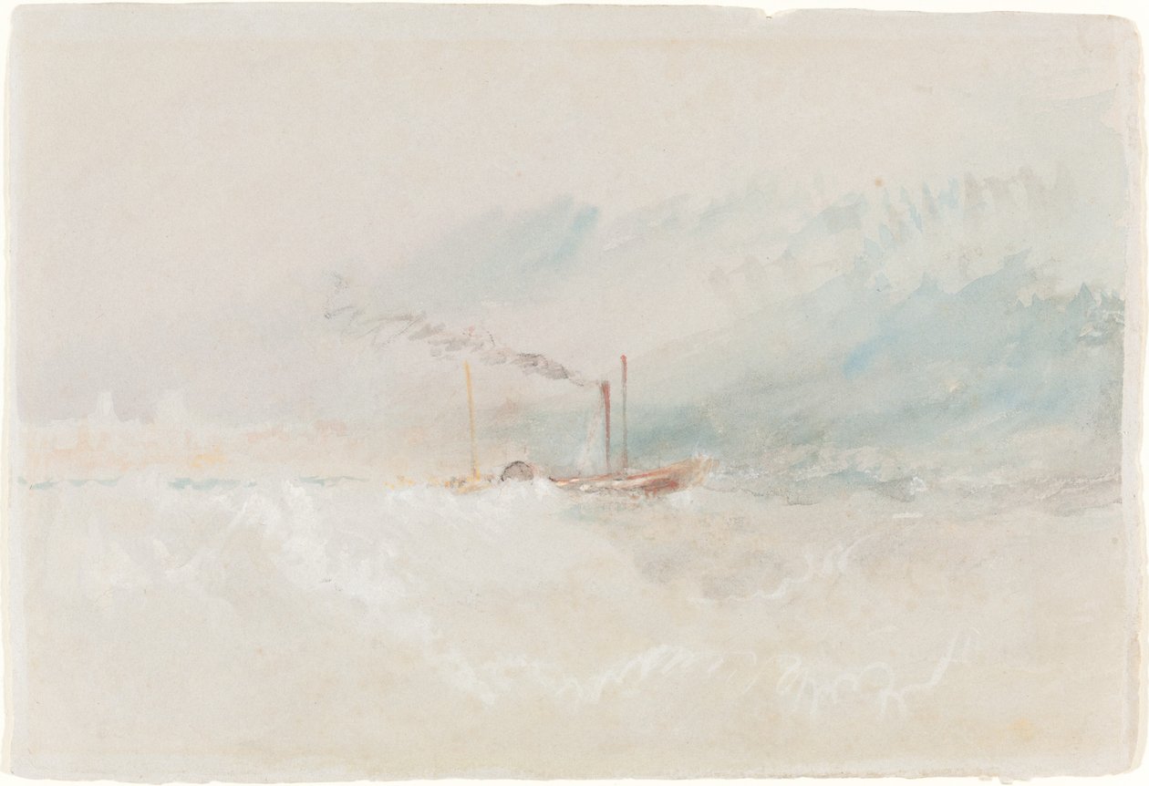 Um Packet Boat off Dover, c. 1836. de Joseph Mallord William Turner