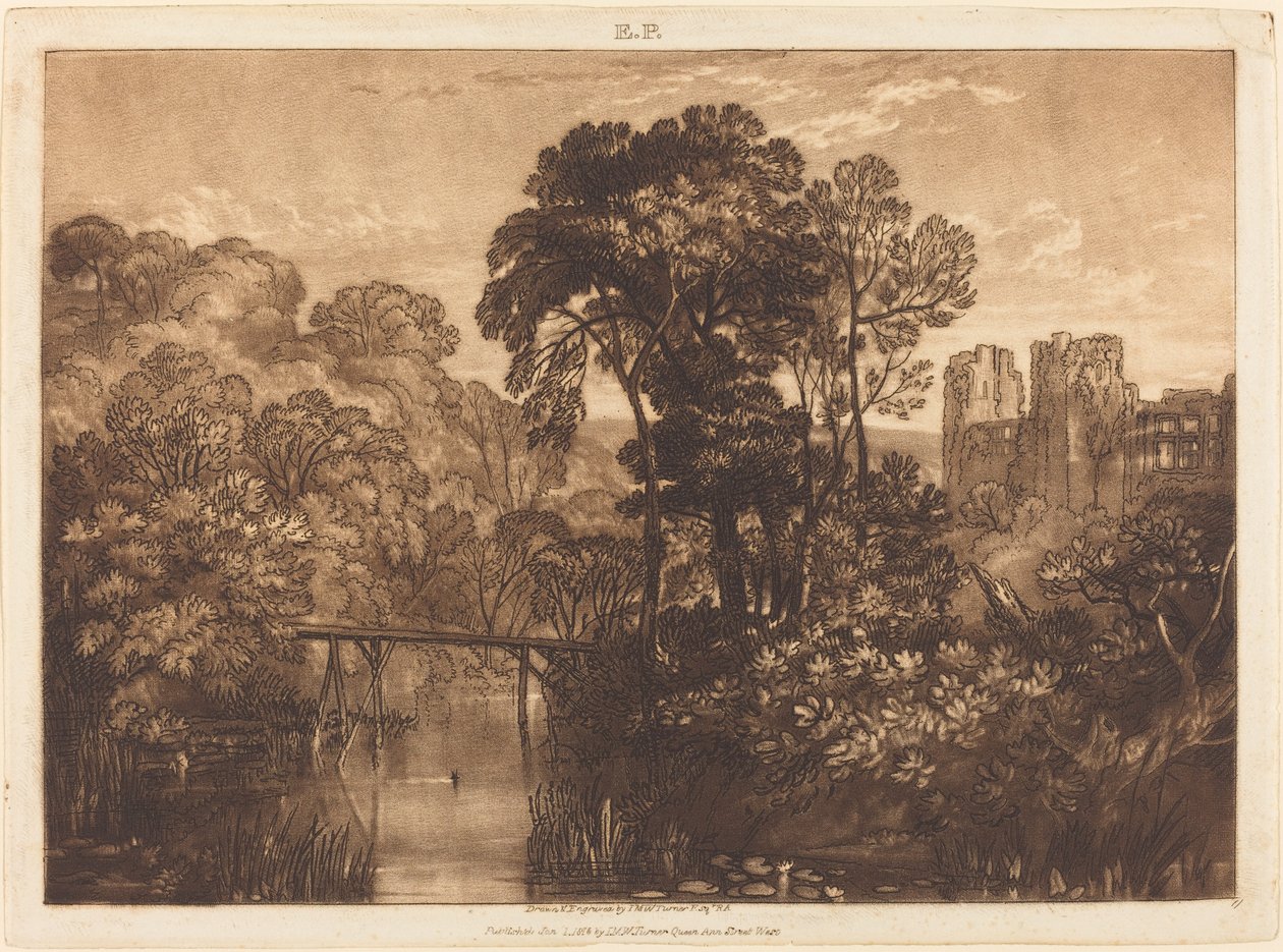 Berry Pomeroy Castle, publicado em 1816. de Joseph Mallord William Turner