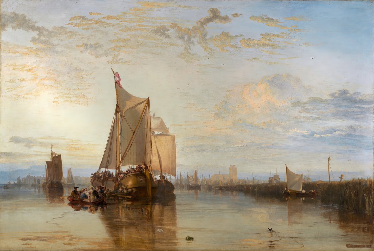 Dort ou Dordrecht: O Dort Packet-Boat de Rotterdam Becalmed, 1818. de Joseph Mallord William Turner