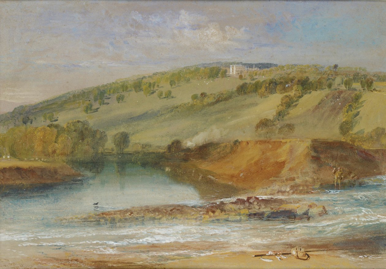 Farnley Hall, da junção do cais e do Washburn, 1818 de Joseph Mallord William Turner