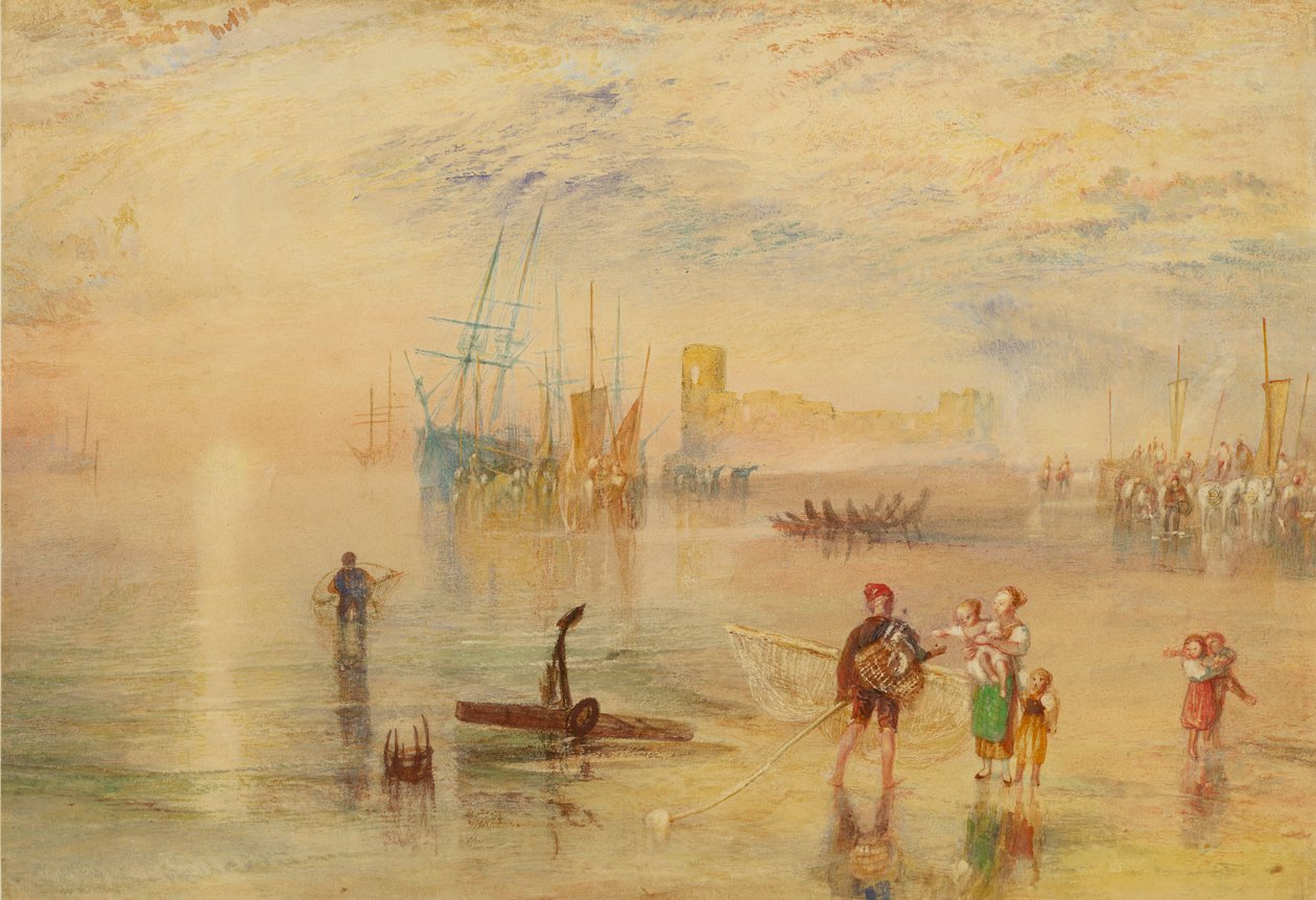 "Castelo de Flint, Gales do Norte", 1834-1838 de Joseph Mallord William Turner