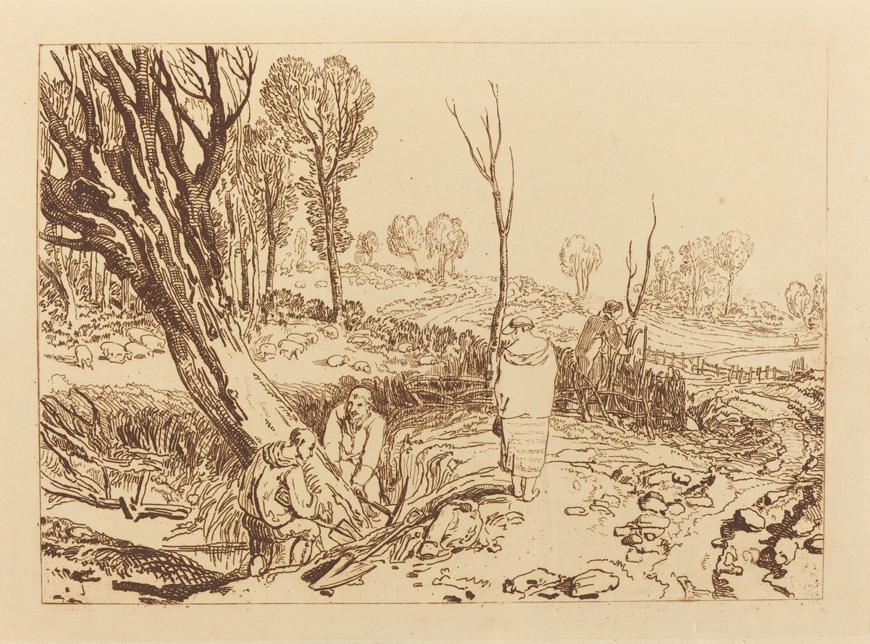 Hedging and Ditching, publicado em 1812. de Joseph Mallord William Turner