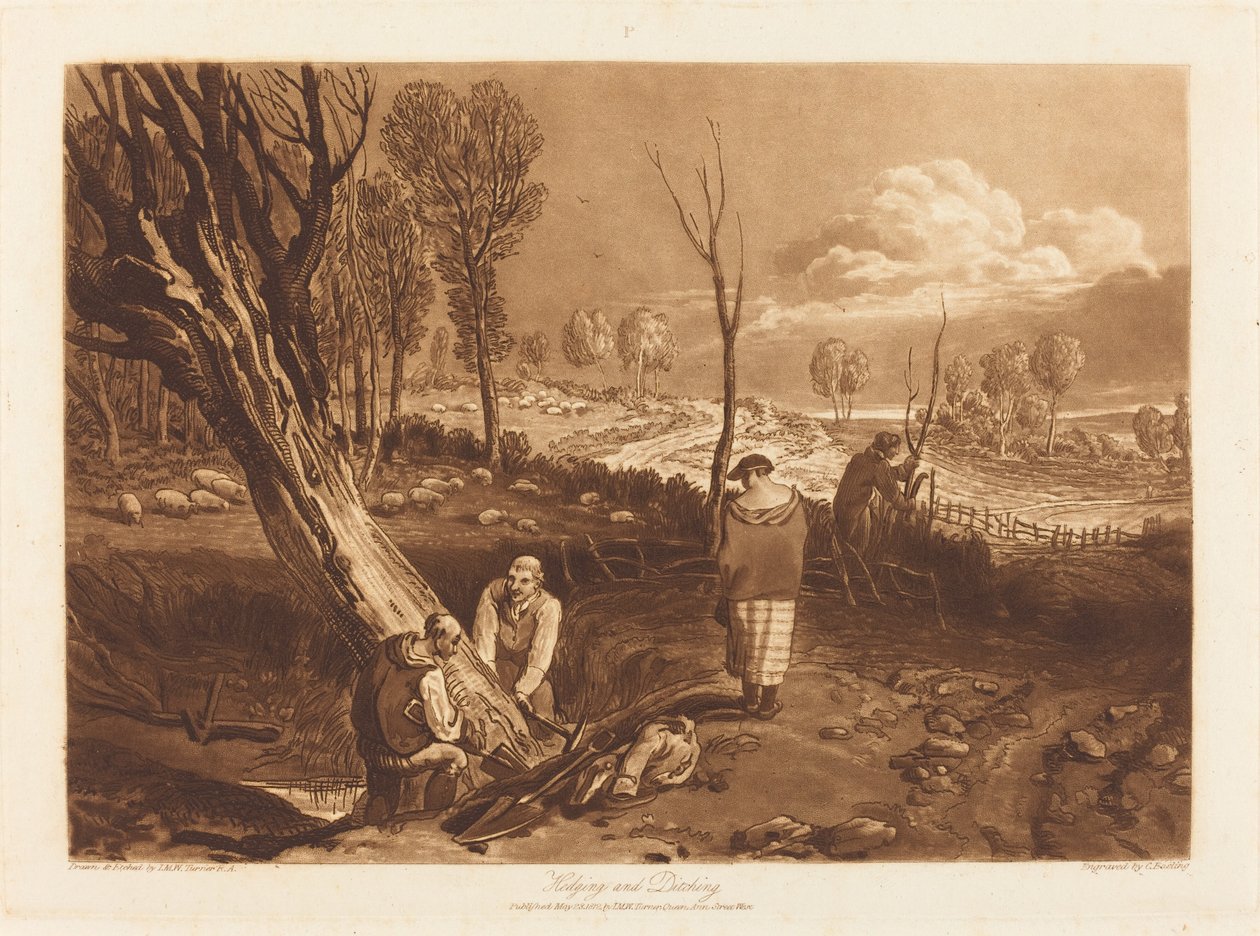 Hedging and Ditching, publicado em 1812. de Joseph Mallord William Turner