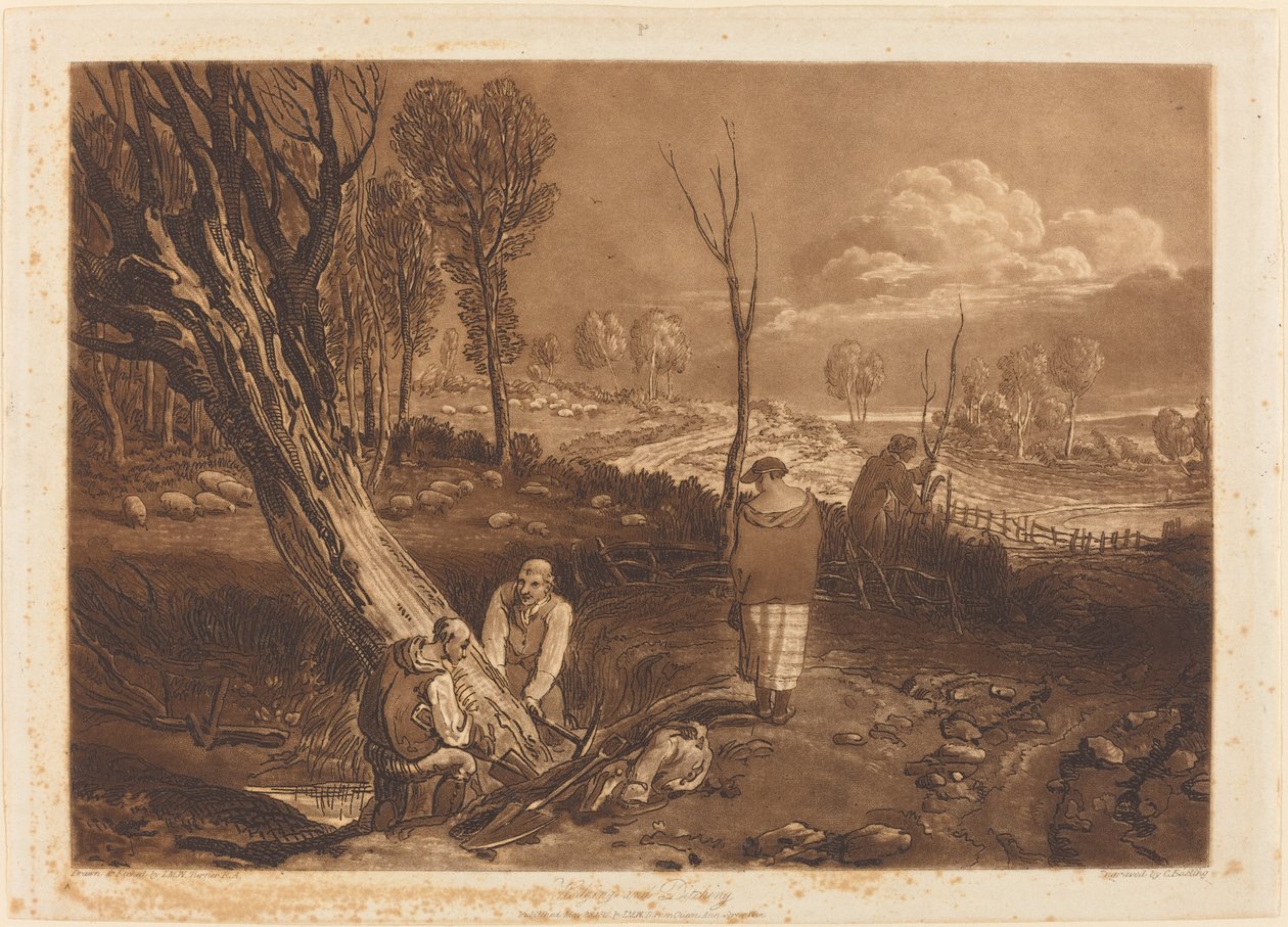 Hedging and Ditching, publicado em 1812. de Joseph Mallord William Turner
