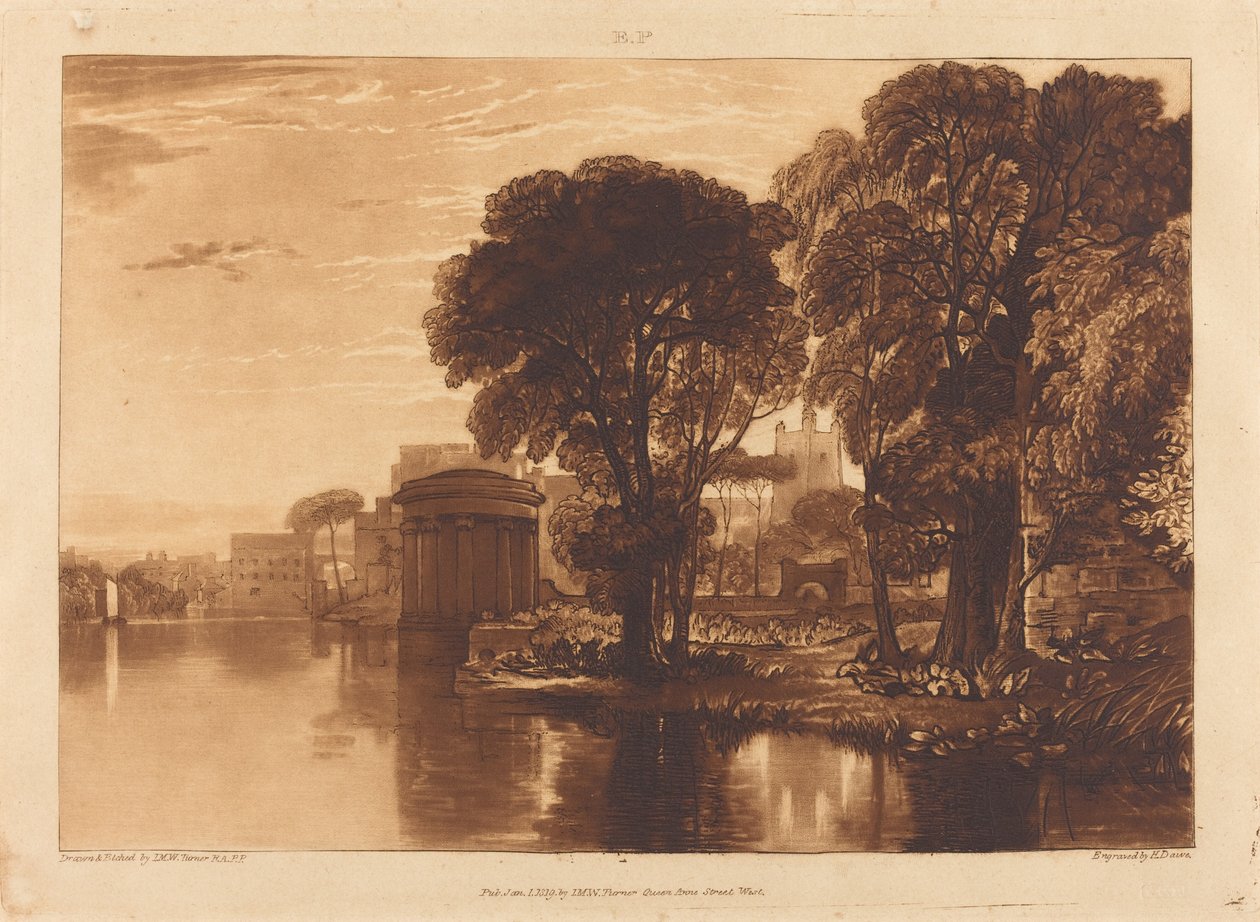 Isleworth, publicado em 1819. de Joseph Mallord William Turner