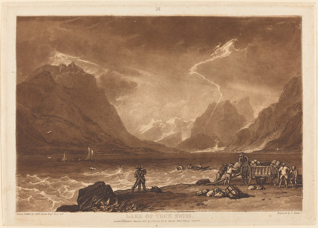 Lago de Thun, publicado em 1808. de Joseph Mallord William Turner