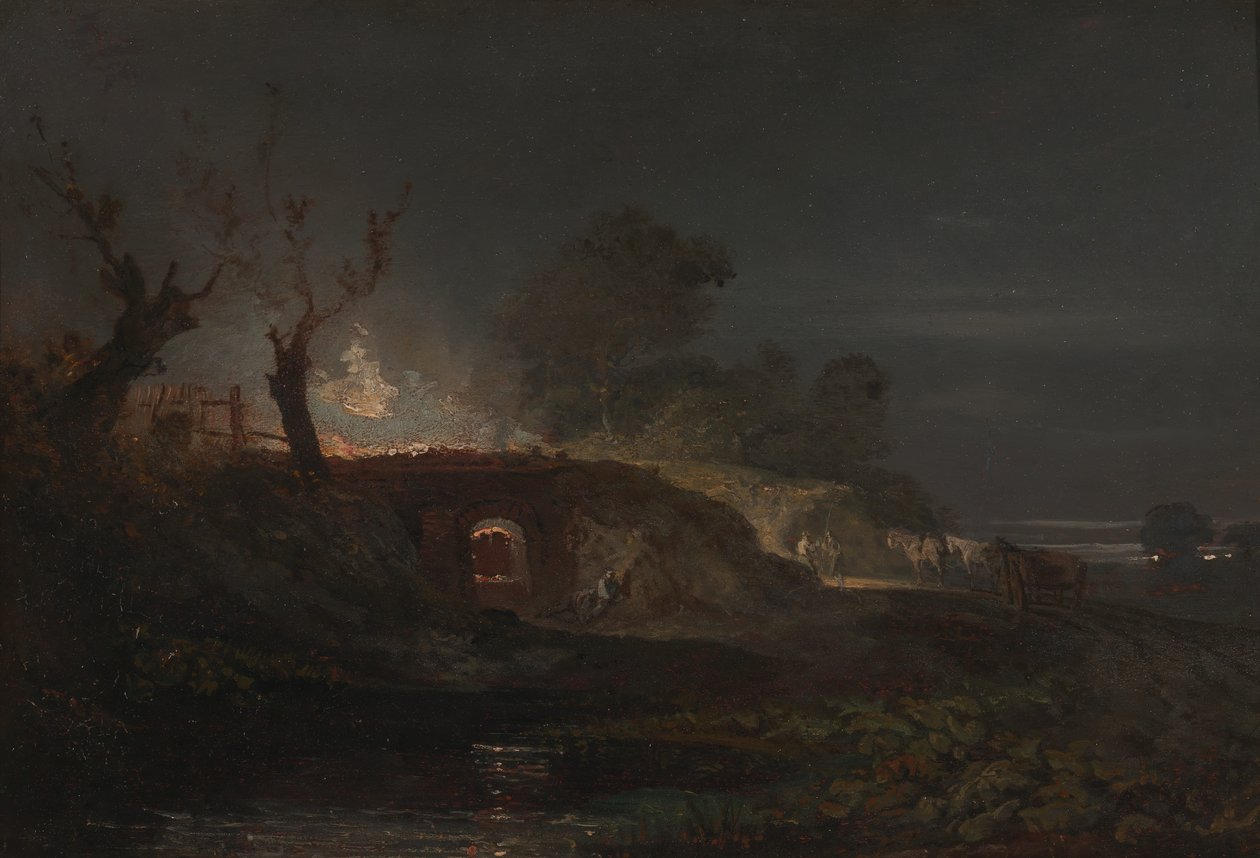 Calcário em Coalbrookdale, ca. 1797. de Joseph Mallord William Turner