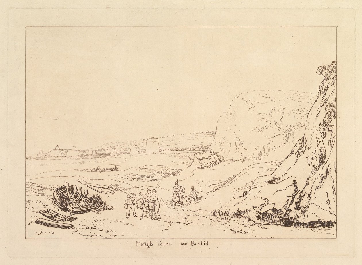 Torres Martello perto de Bexhill, Sussex Liber Studiorum, parte VII, placa 34, 1811. de Joseph Mallord William Turner