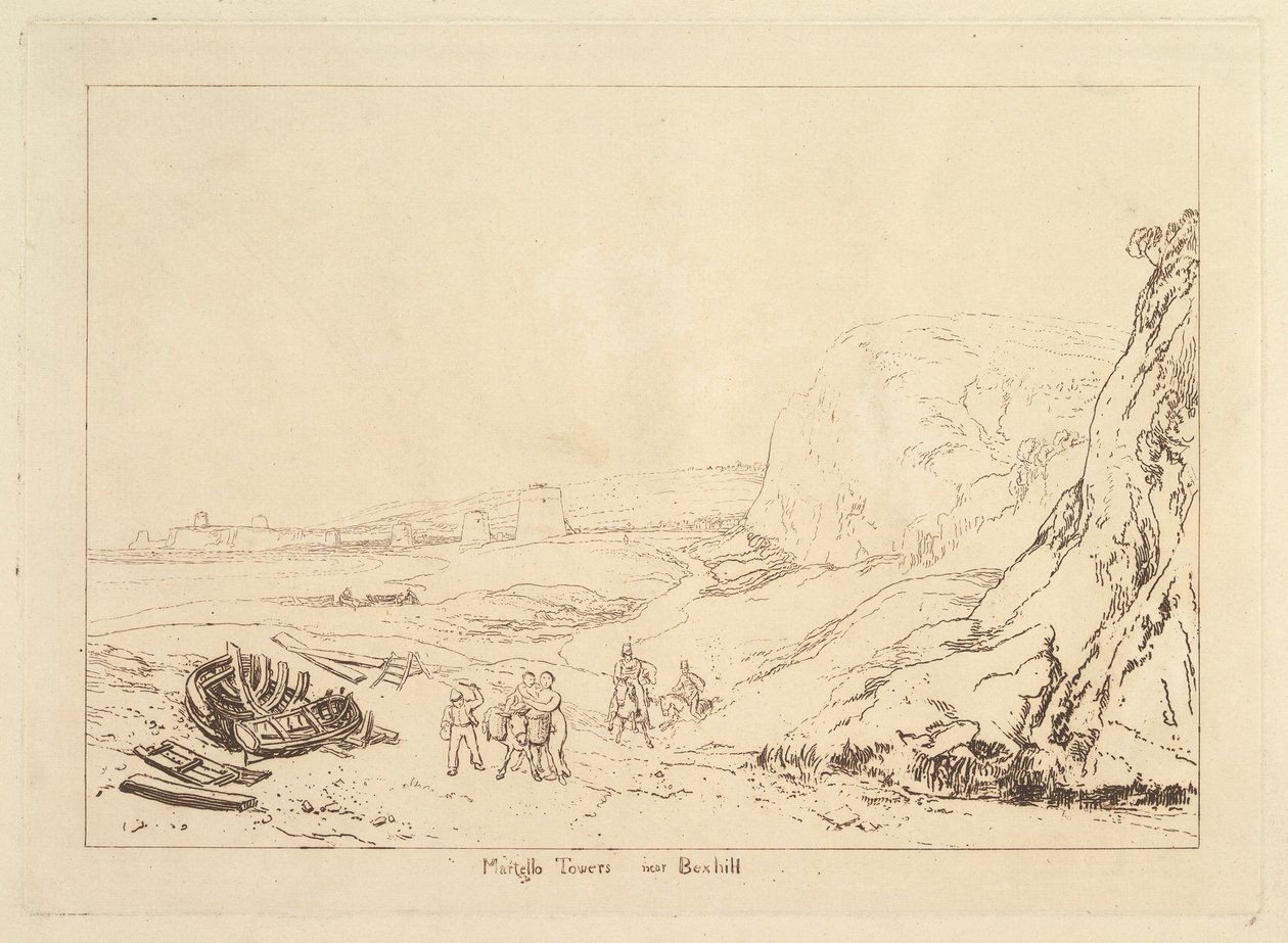Torres Martello perto de Bexhill, Sussex Liber Studiorum, parte VII, placa 34, 1811. de Joseph Mallord William Turner