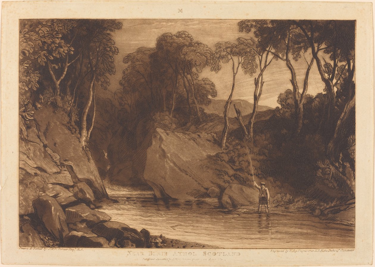 Perto de Blair Athol, publicado em 1811. de Joseph Mallord William Turner