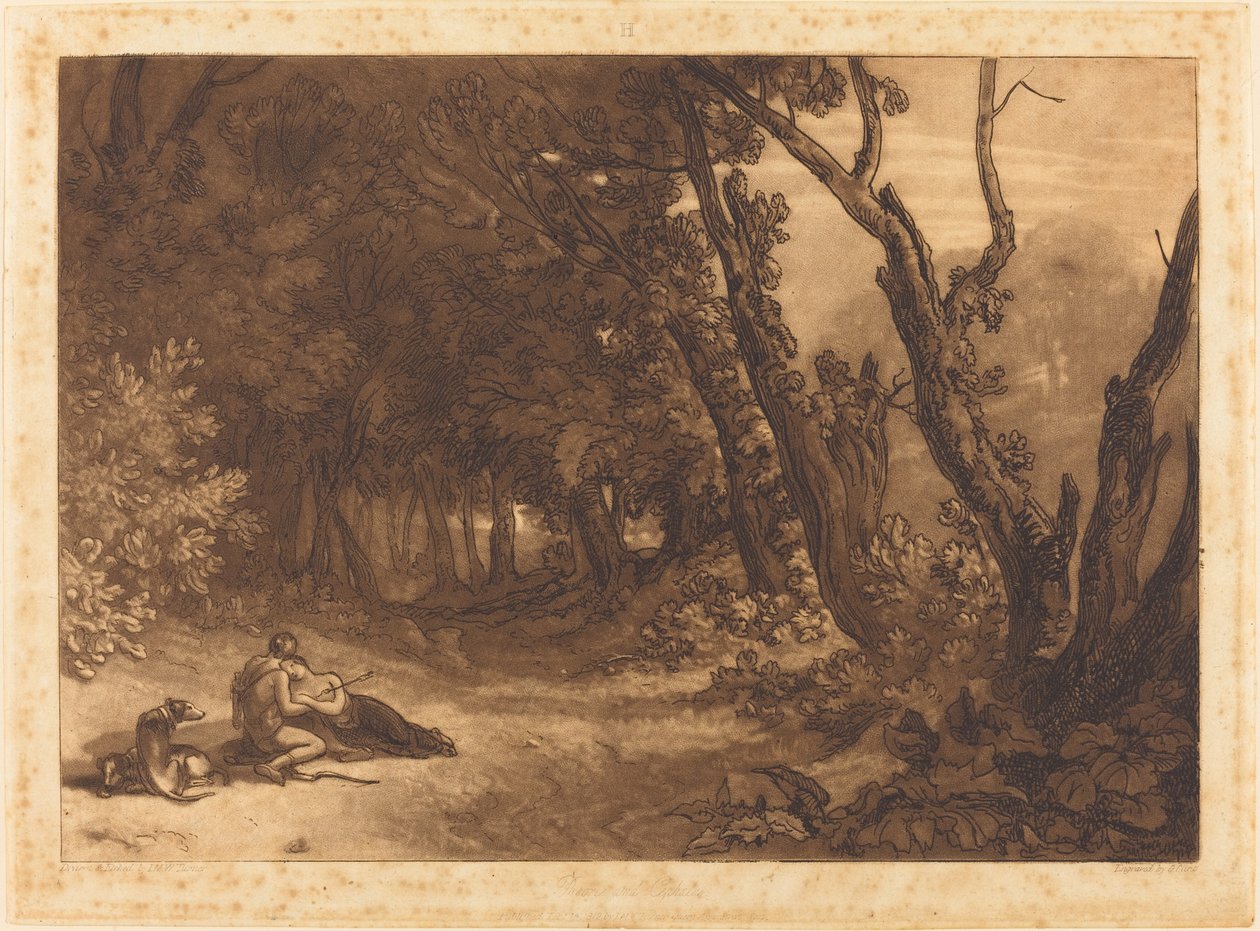 Procris e Cephalus, publicado em 1812. de Joseph Mallord William Turner