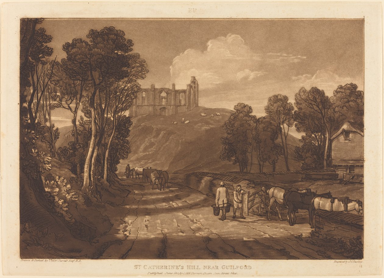 Colina de Santa Catarina perto de Guilford, 1811. de Joseph Mallord William Turner