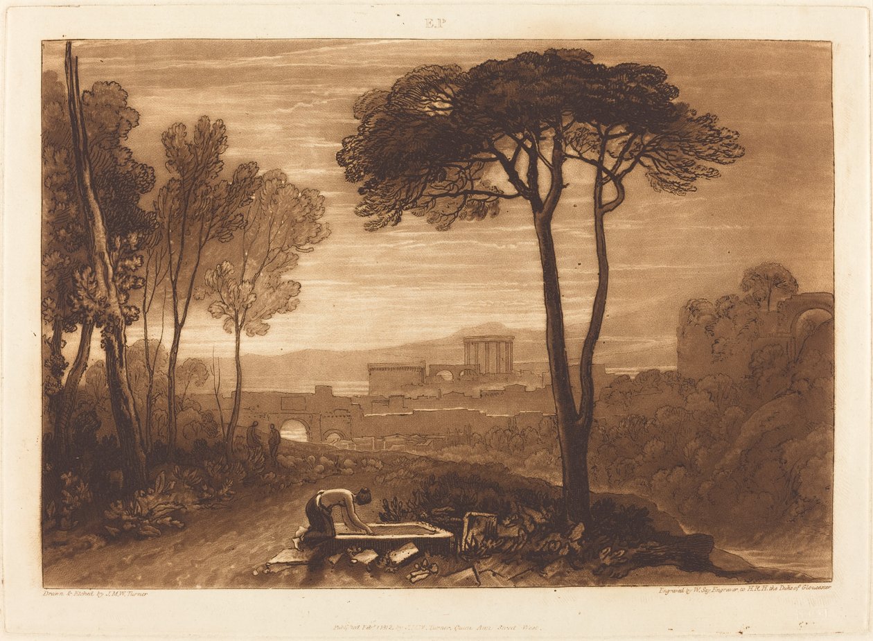 Cena na Campagna, publicada em 1812. de Joseph Mallord William Turner