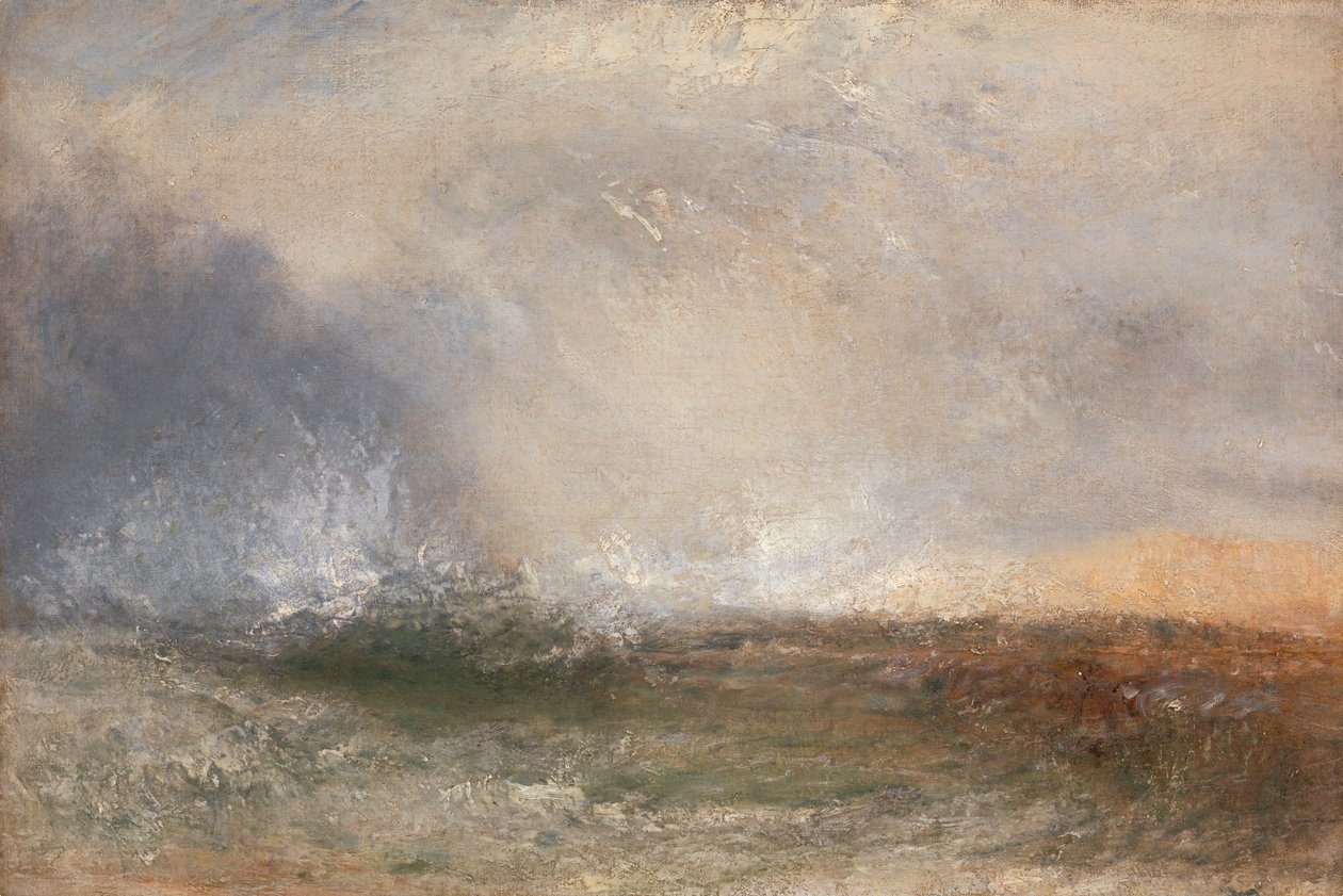 Mar Tempestuoso Quebrando em uma Costa, entre 1840 e 1845. de Joseph Mallord William Turner
