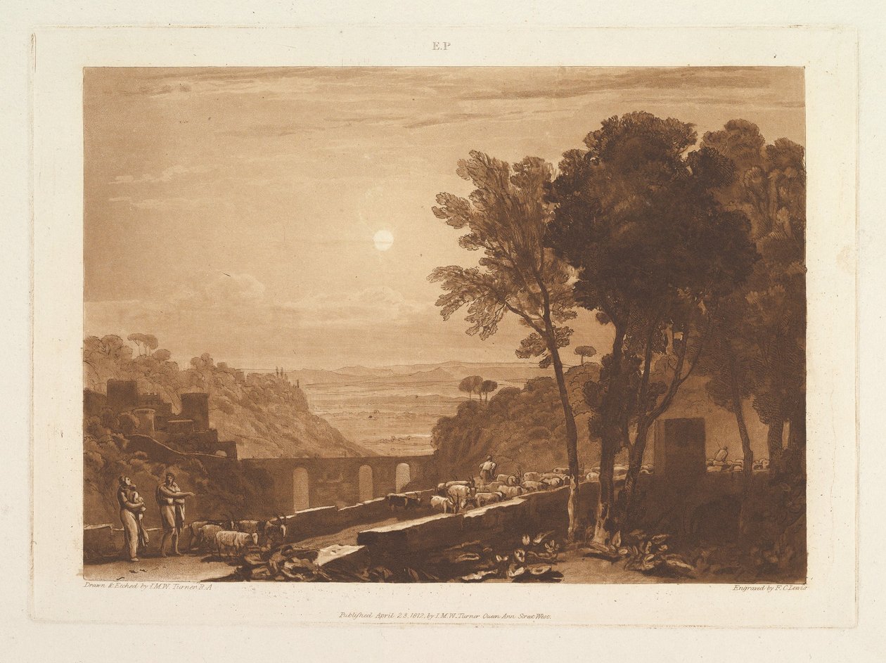 The Bridge and Goats Liber Studiorum, part IX, plate 43, April 23, 1812. de Joseph Mallord William Turner