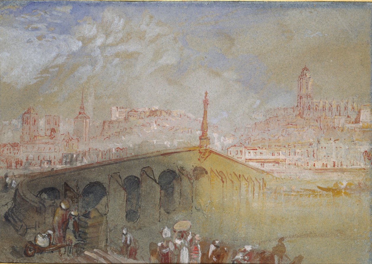 A ponte em Blois: Fog Clearing, 1826-1830 de Joseph Mallord William Turner