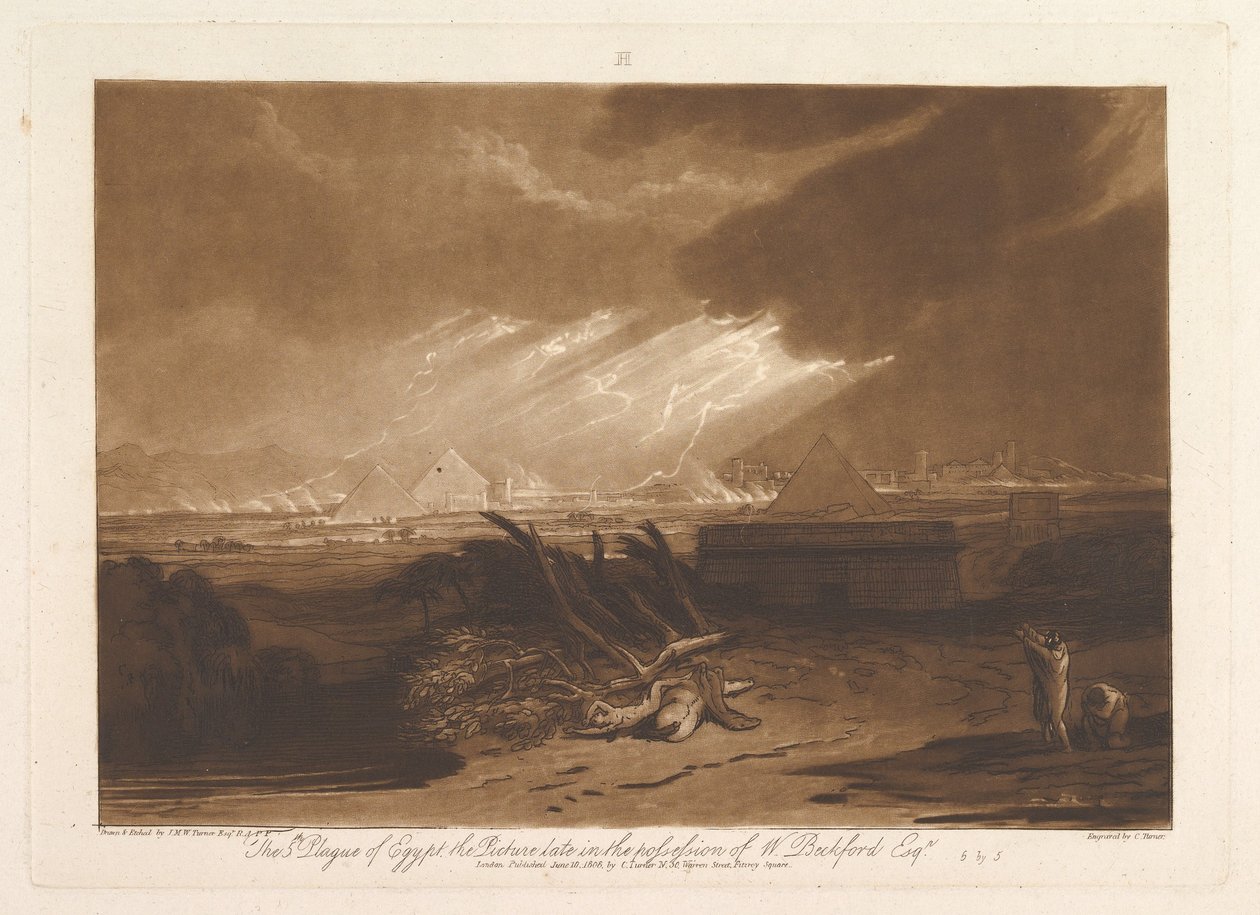 A Quinta Praga do Egito Liber Studiorum, parte III, placa 16, 10 de junho de 1808. de Joseph Mallord William Turner
