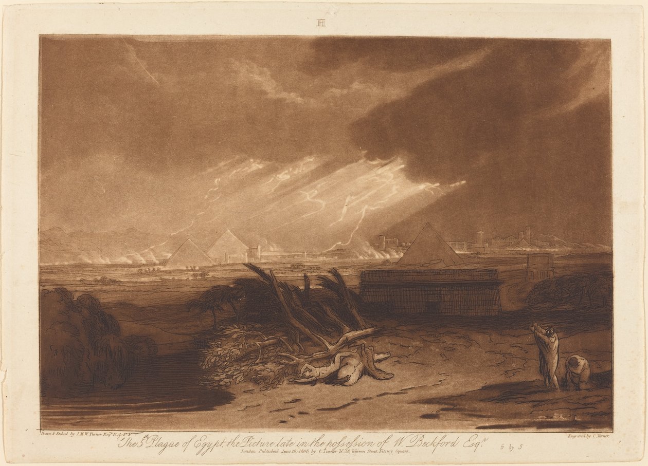 A Quinta Praga do Egito, publicado em 1808. de Joseph Mallord William Turner