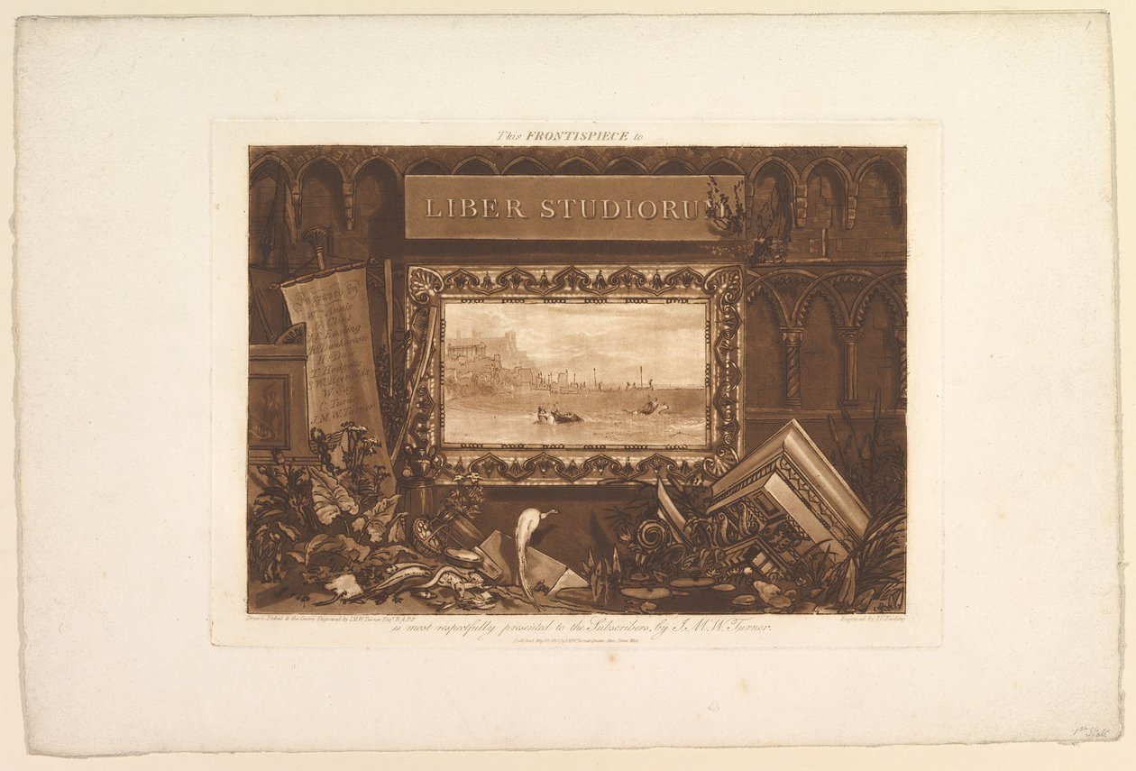 O Frontispício do Liber Studiorum, maio de 1812. de Joseph Mallord William Turner