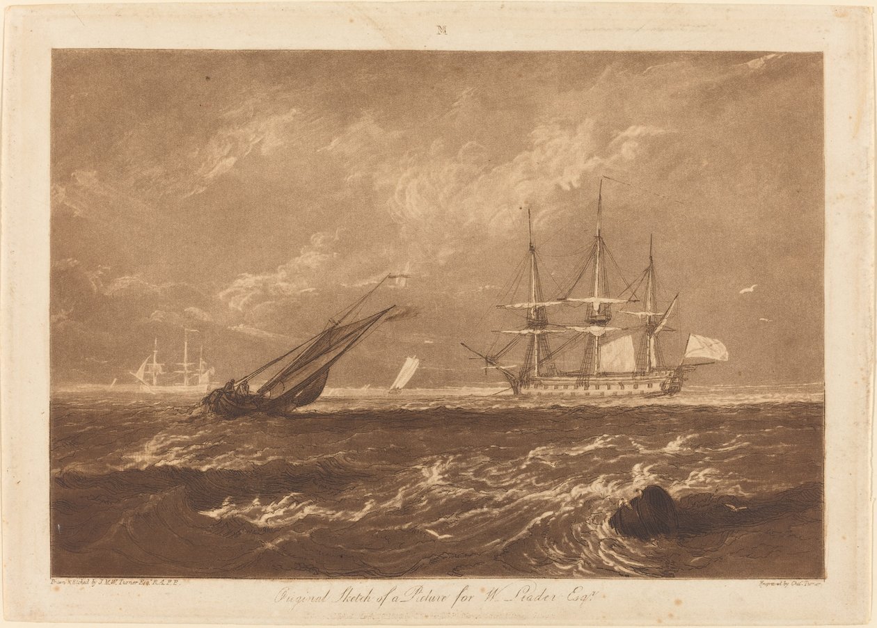 The Leader Sea Piece, publicado em 1809. de Joseph Mallord William Turner