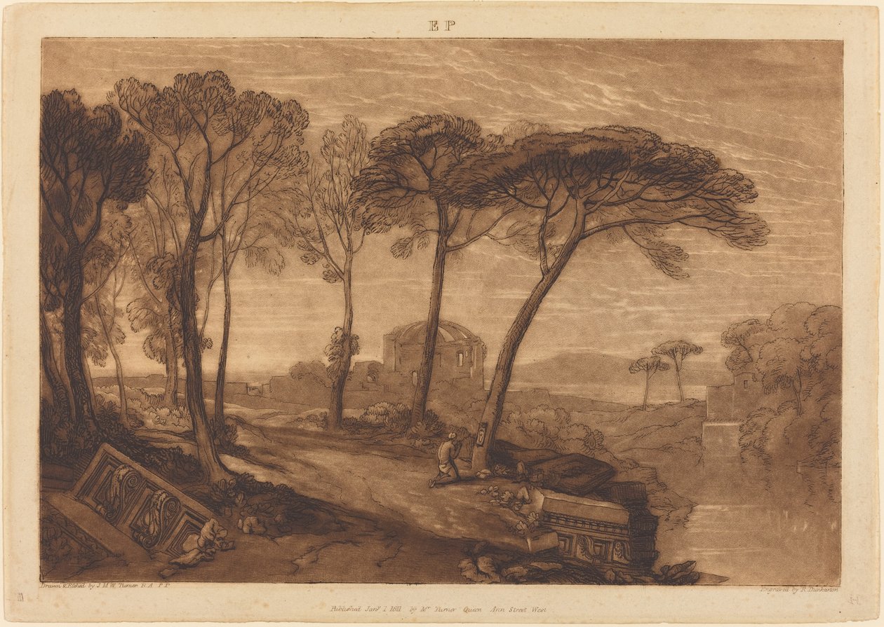 O Templo de Minerva Medica, publicado em 1811. de Joseph Mallord William Turner