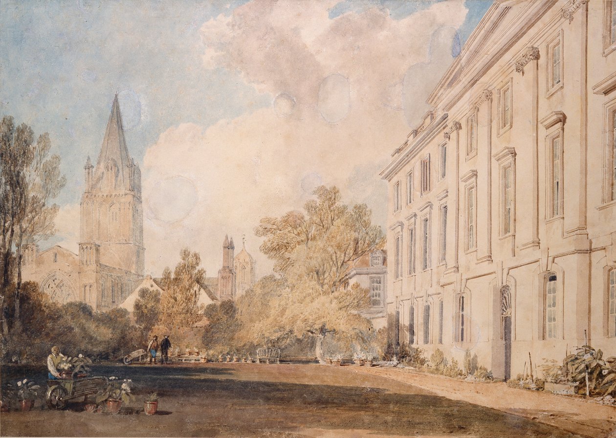 Vista da Igreja Catedral de Cristo e Parte do Colégio Corpus Christi, 1803-1804 de Joseph Mallord William Turner