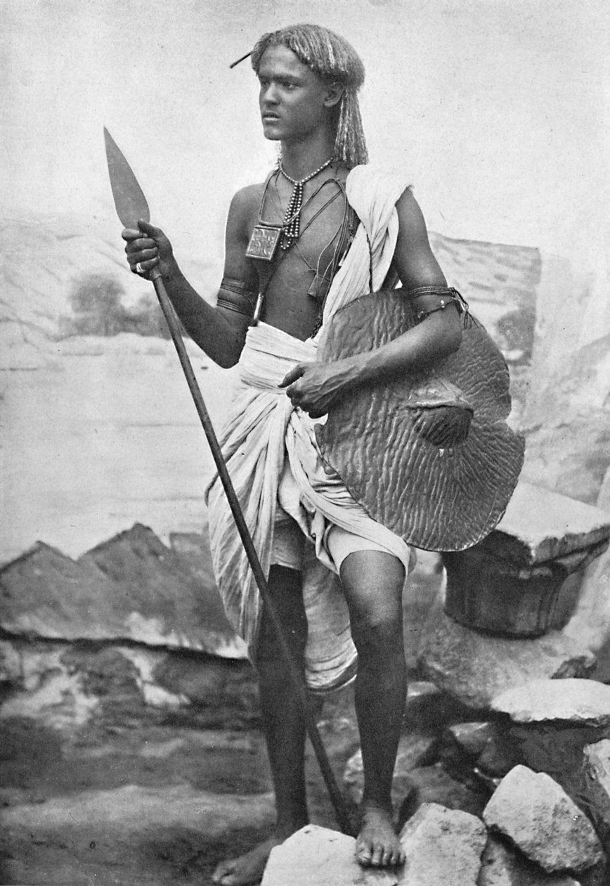 A Bishari Hamite, Deserto Núbio, entre o Nilo e o Mar Vermelho, 1912 de JP Sebach