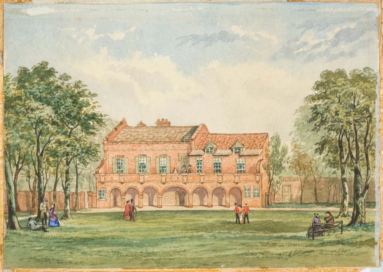 Old Forth House, Newcastle (bodycolour, lápis e wc a bordo) de J.R. Dewar