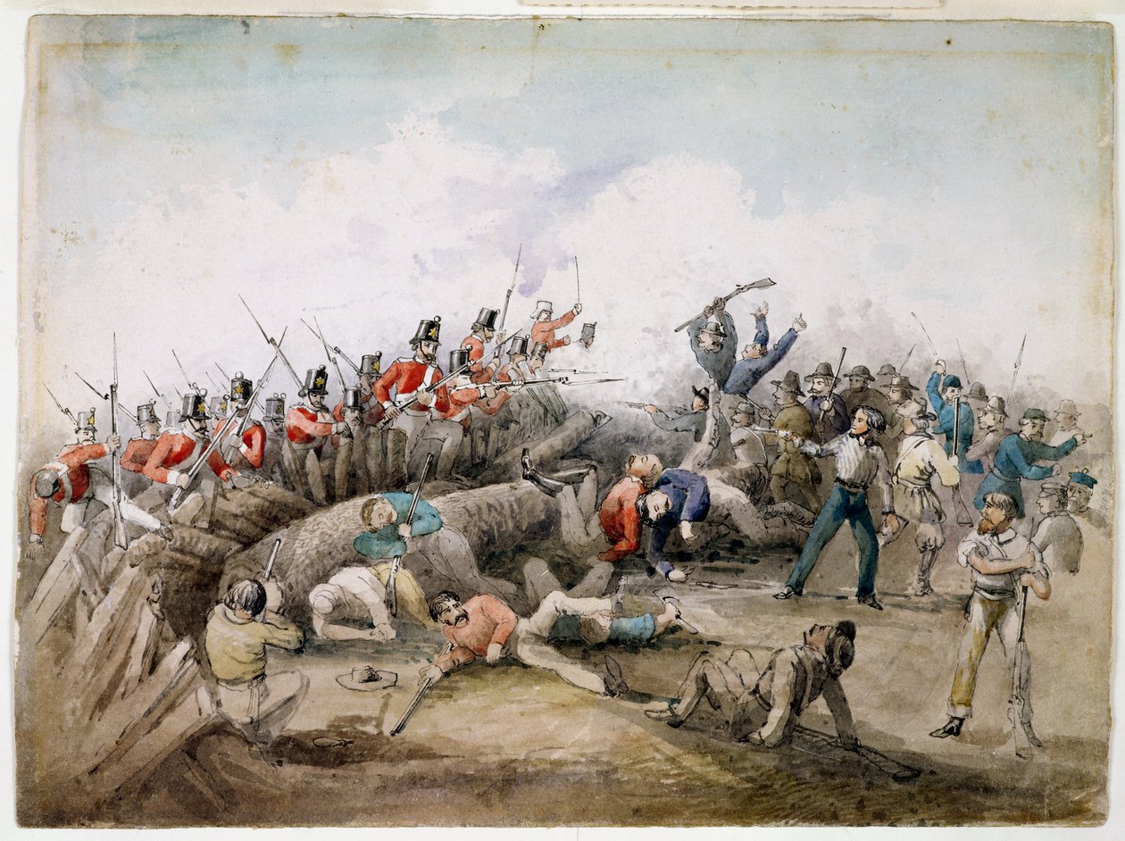 Motim de Eureka Stockade, Ballarat, Austrália, 1854 de J.R. Henderson