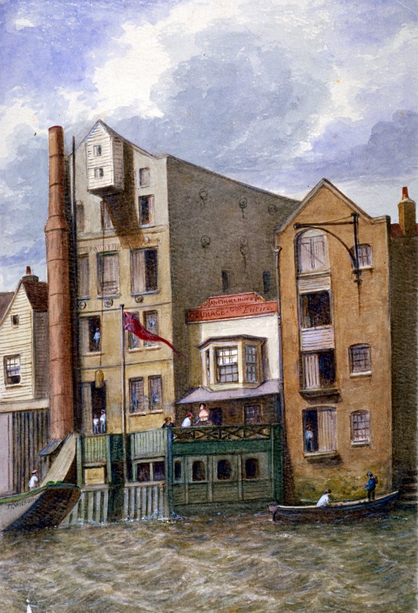 Anchor and Hope Inn, New Crane Stairs, Shadwell, Londres, c1870 de JT Wilson