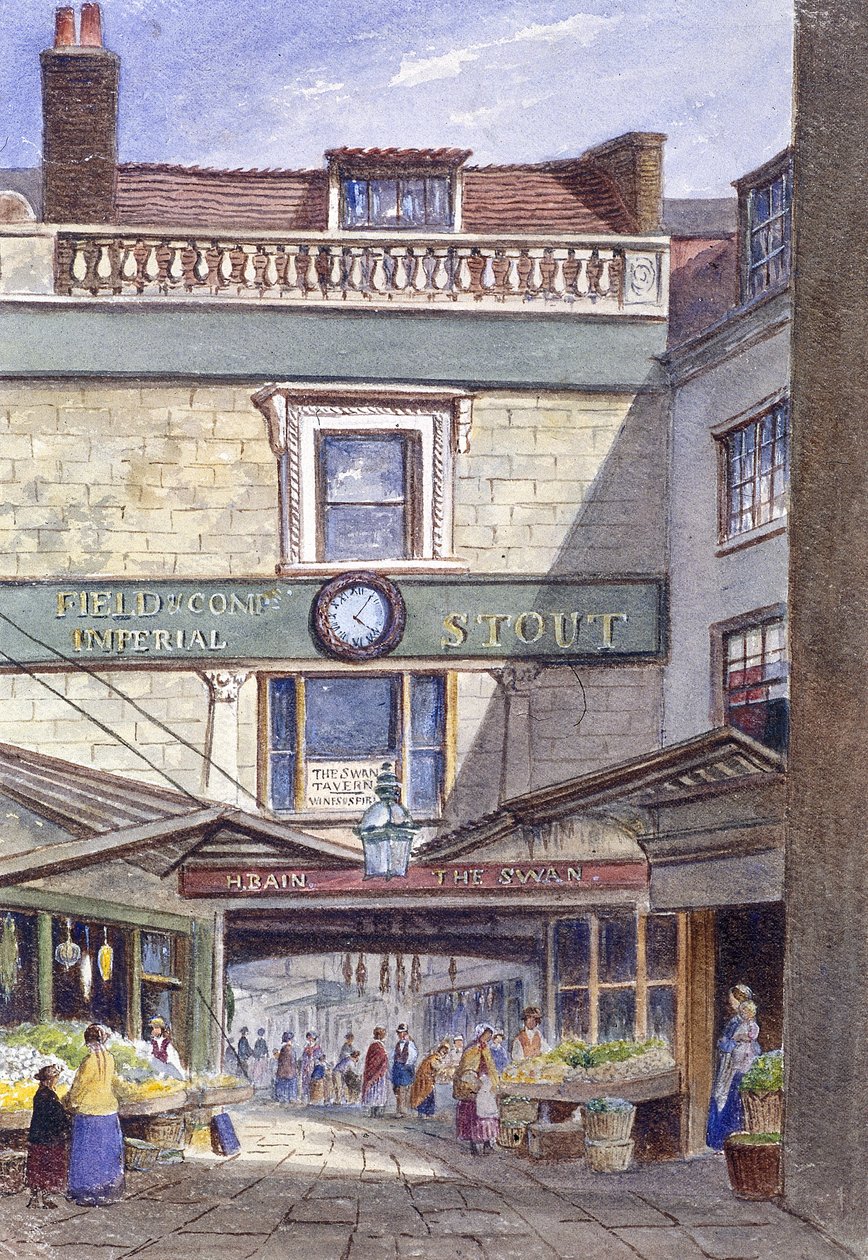 Swan Inn, Leadenhall Market, Londres, c1870 de JT Wilson