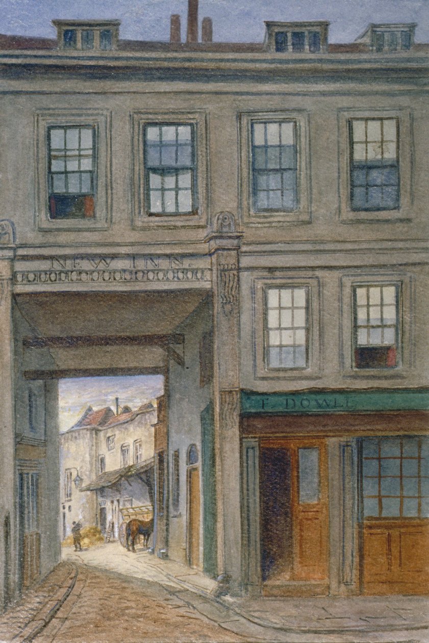 Vista do New Inn, Old Bailey, City of London, 1868 de JT Wilson