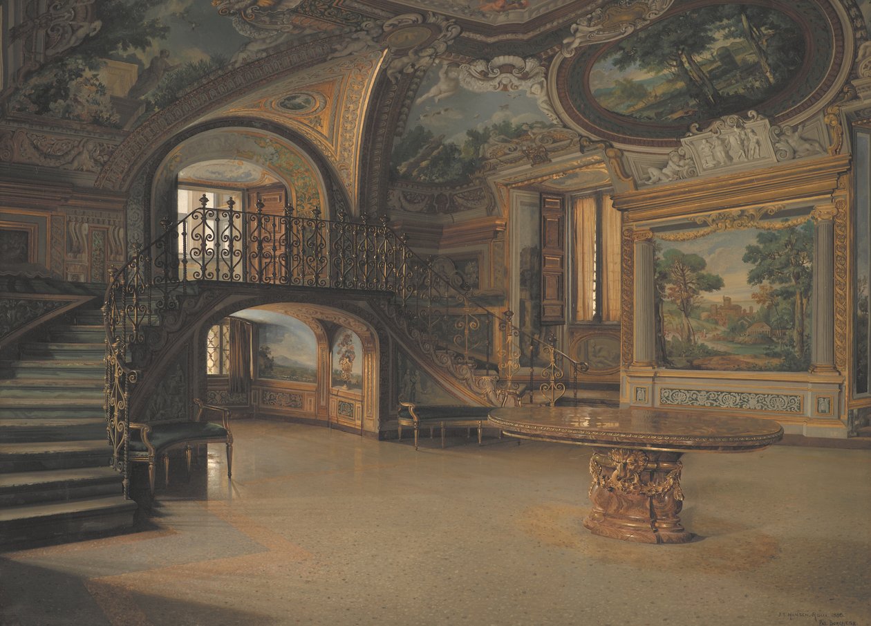 En sal no Palazzo Borghese de J.Th. Hansen
