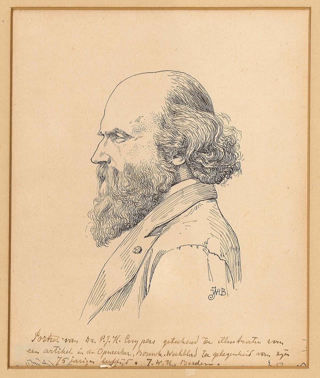 Retrato de Pierre Cuypers de J.W.H. Berden