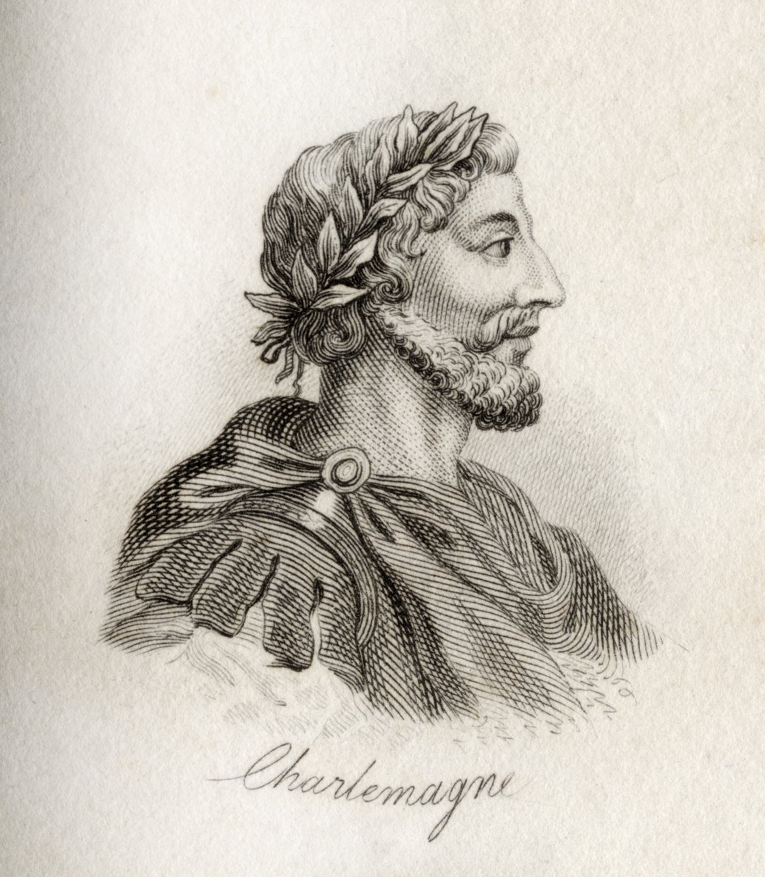 Carlos Magno, rei dos francos (gravura) de J.W. Cook