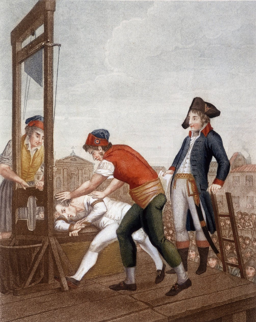 Maximilien Marie Isidore de Robespierre na guilhotina de J. (after) Beys