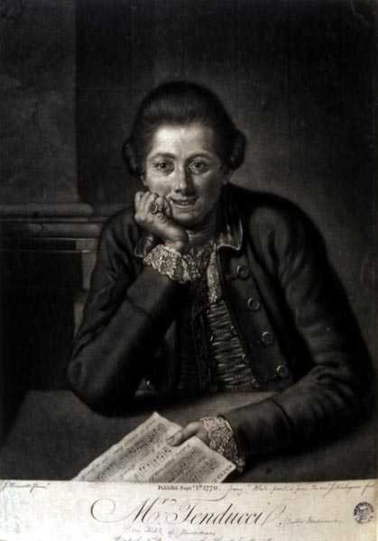 Sr. Tenducci, gravado por John Finlayson (1730-76) de J. (after) Bruscett