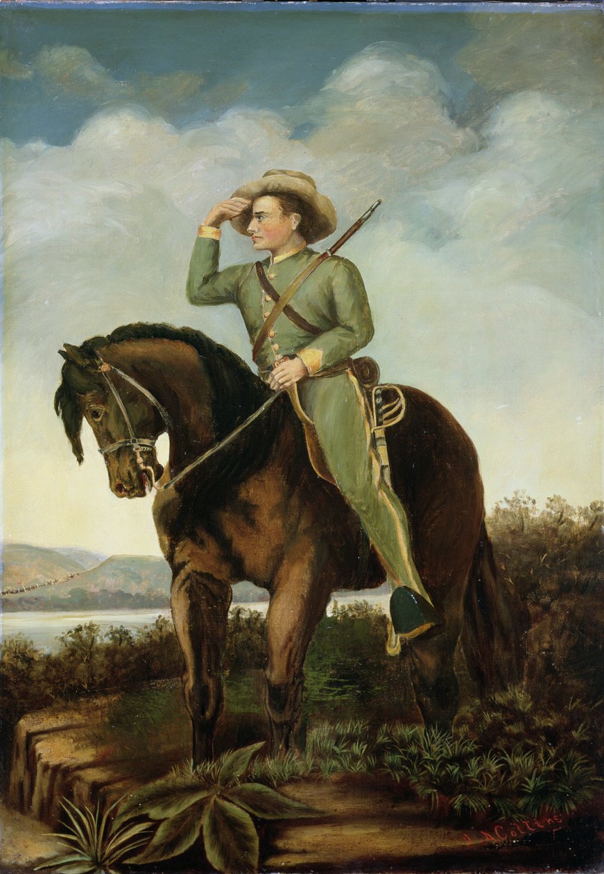 Um escuteiro confederado do general Turner Ashby no vale perto de Luray e New Hacket de J. A. Collins