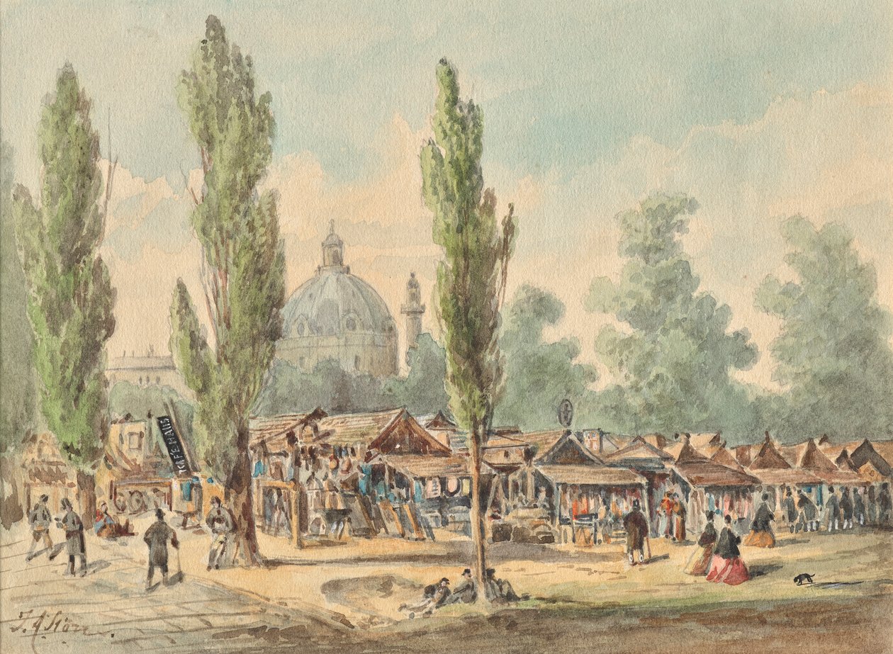 O antigo Tandelmarkt em Viena de J. A. Störr