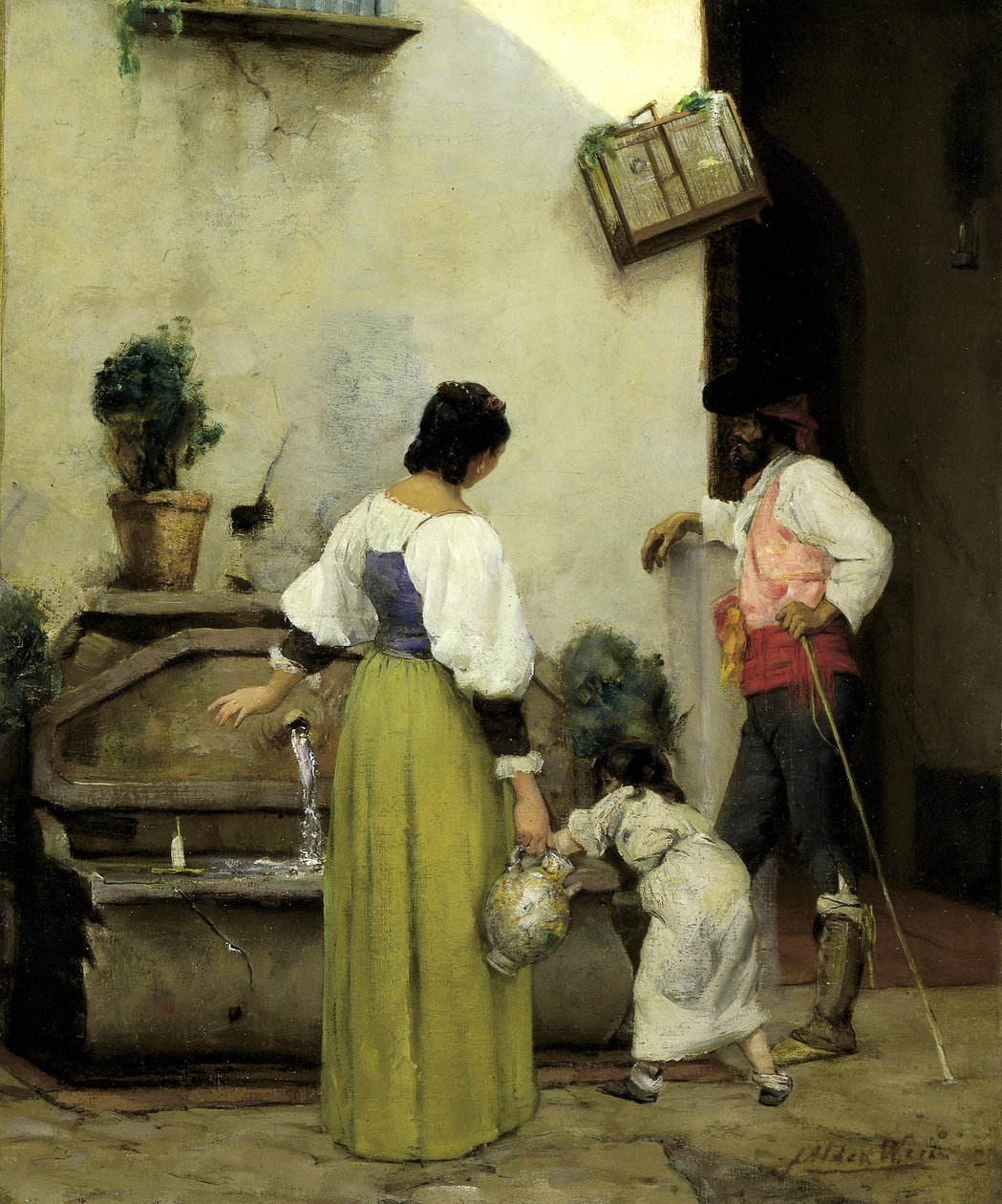 No bebedouro de J. Alden Weir