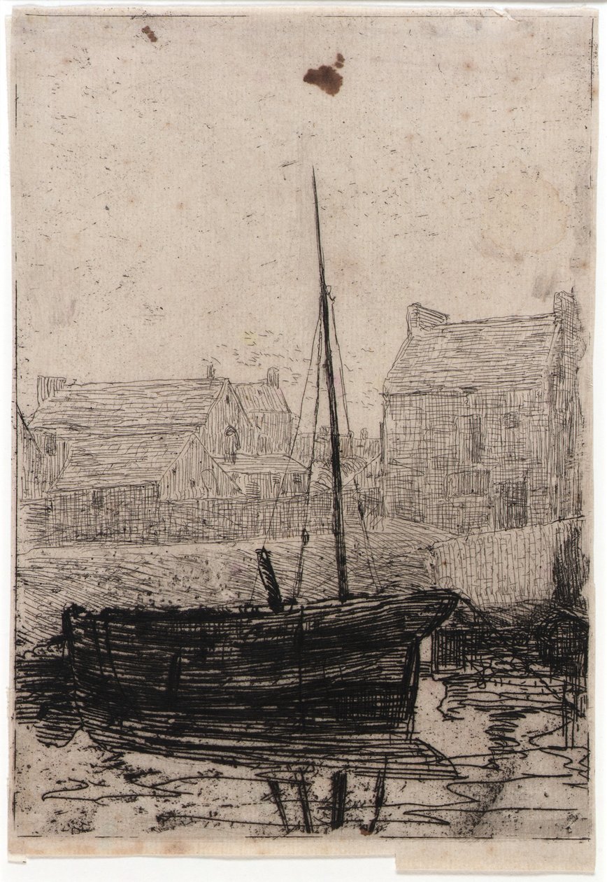 Barco atracado - Ilha de Man de J. Alden Weir