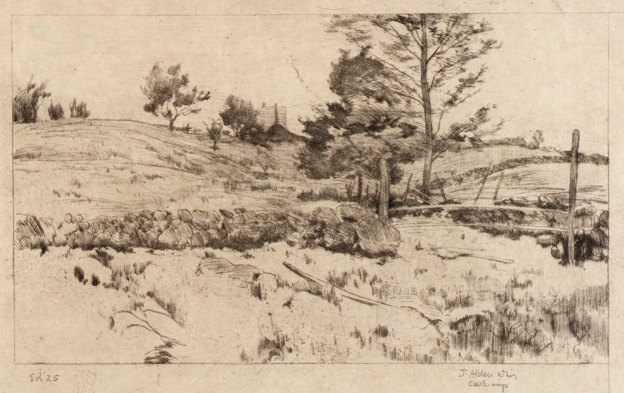 Paisagem (Esboço de campos) de J. Alden Weir