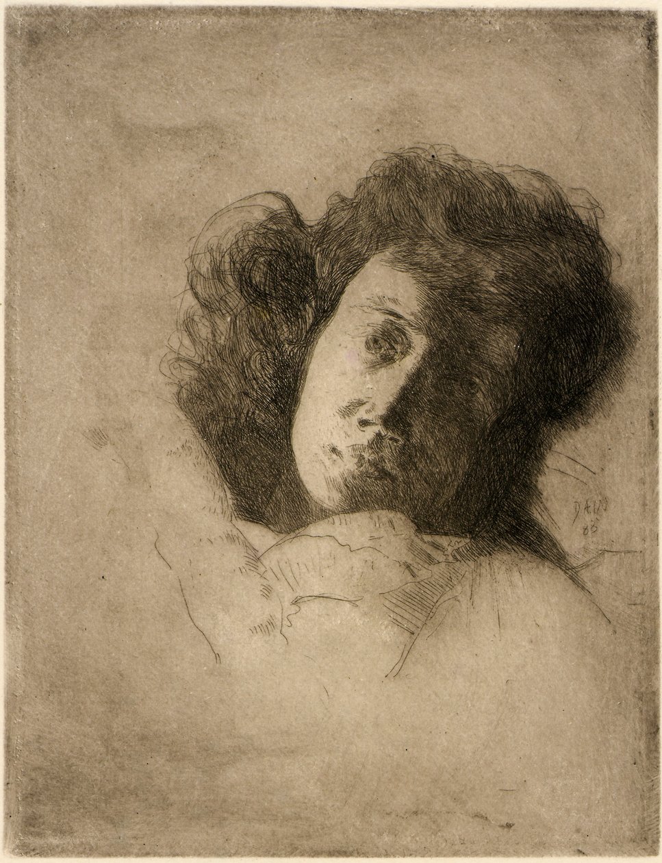 Estudo de uma cabeça de mulher de J. Alden Weir