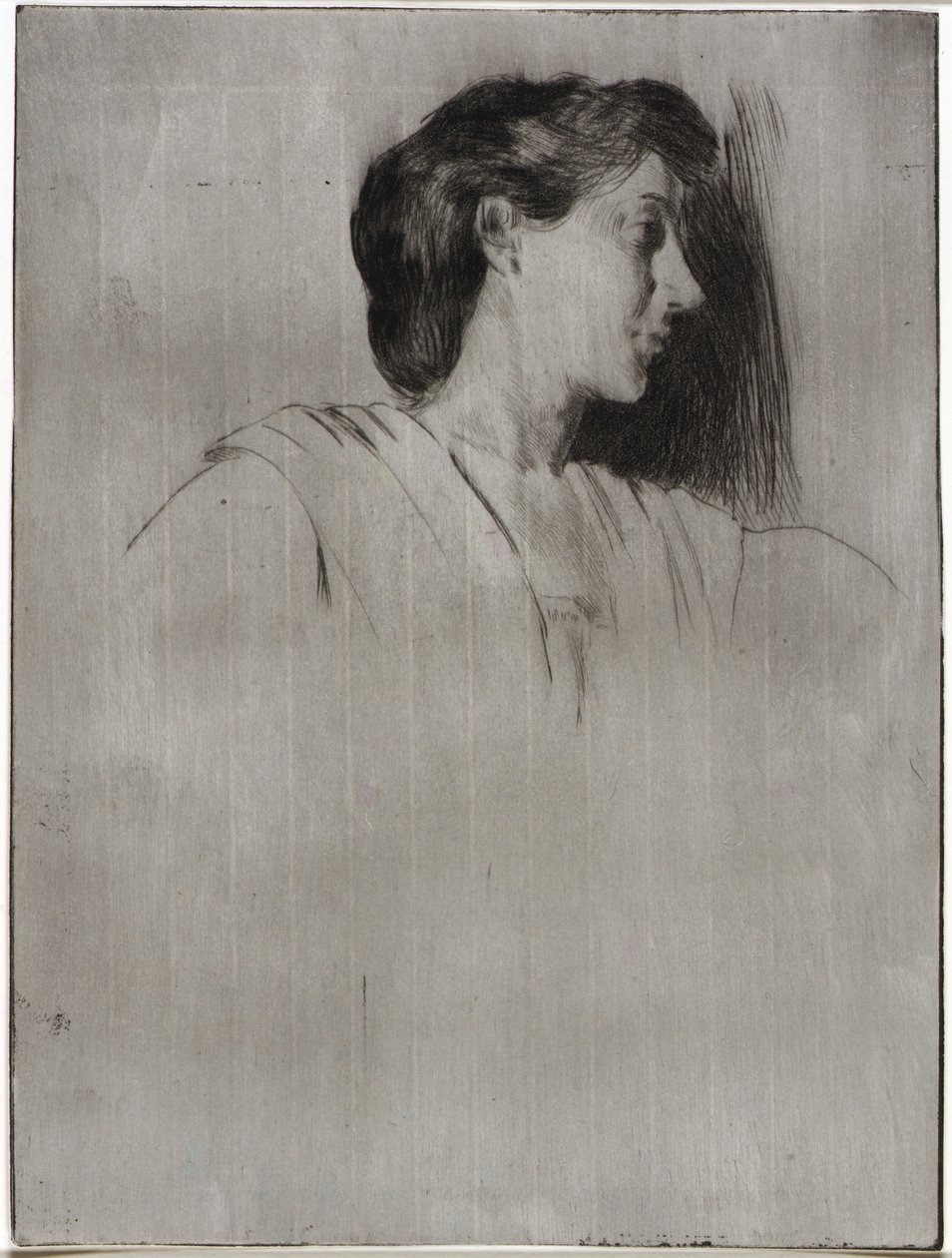 Estudo de uma cabeça de mulher em perfil de J. Alden Weir
