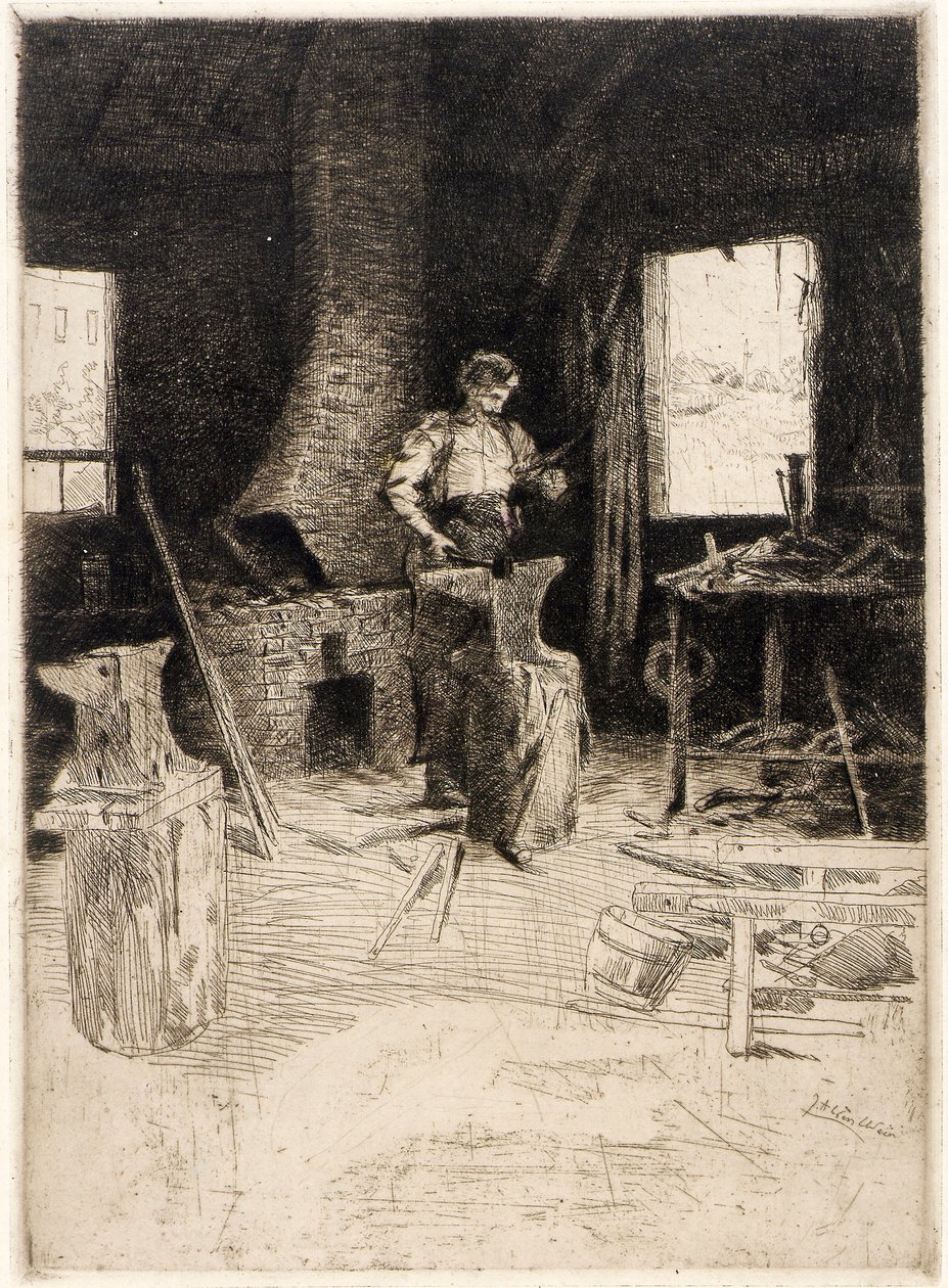 A oficina do ferreiro de J. Alden Weir