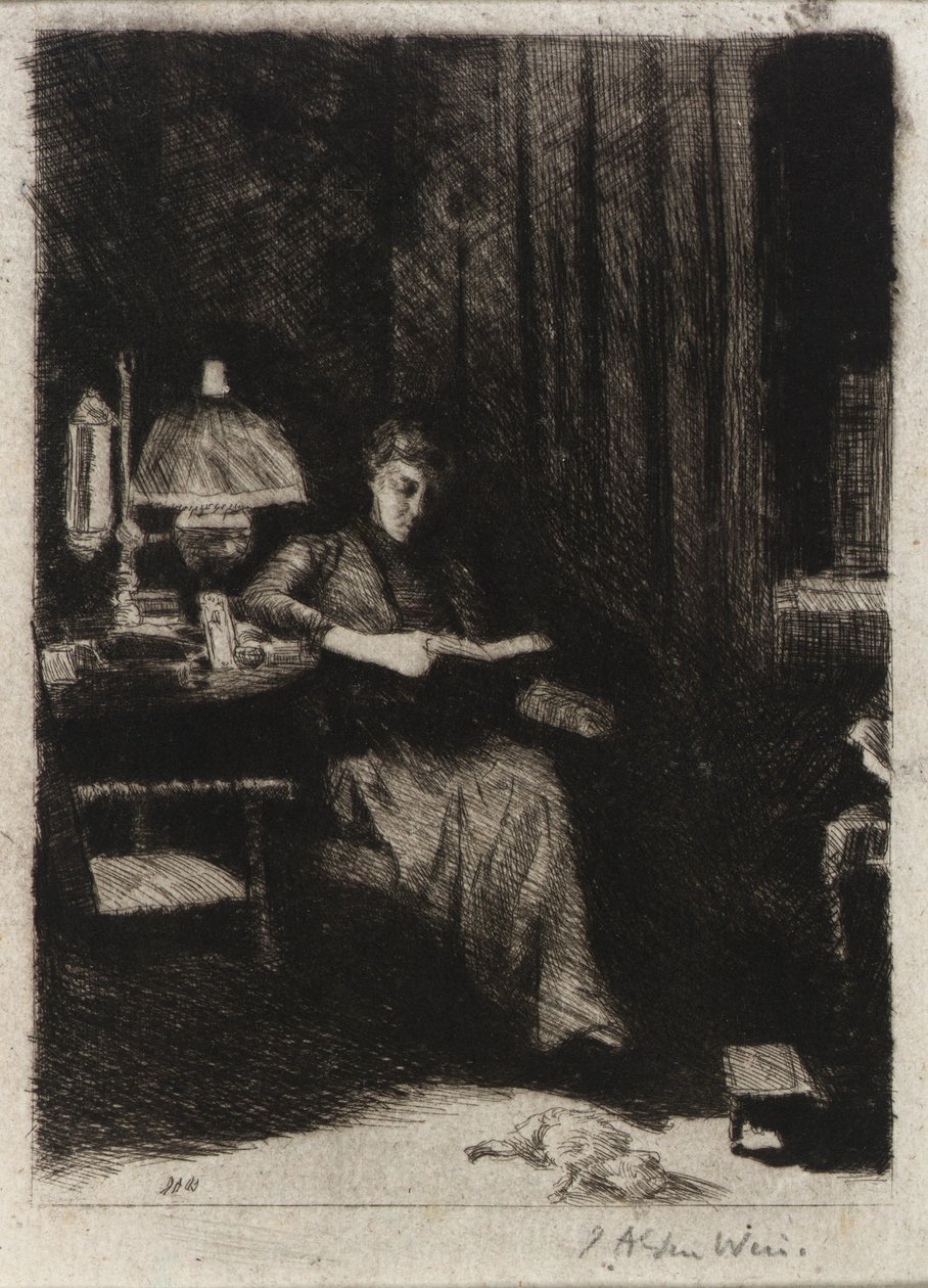 A lâmpada do entardecer de J. Alden Weir