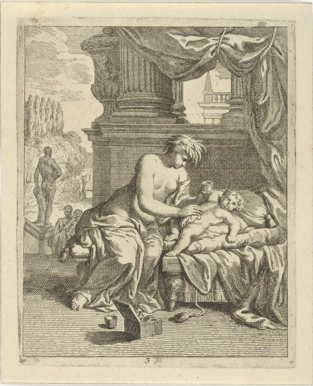 Tétis mancha Aquiles com ambrosia Cenas da Vida de Aquiles (título da série) Vitam et mortem achilli (título da série) de J. Alexander Janssens