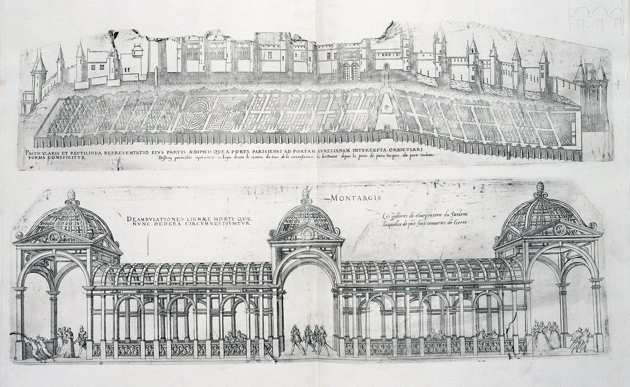 Vistas de Montargis, de "Os mais belos edifícios da França", publicado em 1570 de J. Androuet Ducerceau